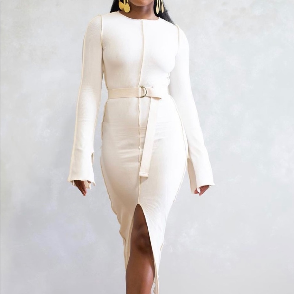 Harlem Midi Dress in Ivory